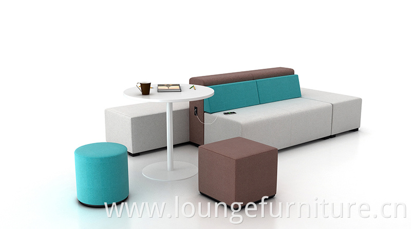 Modern design lounge furniture fabric L shape selection sofa for public area